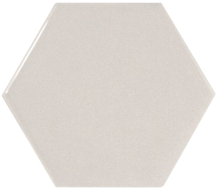 SCALE HEXAGONE - LIGHT GREY - Faience 12,4 x10,7 cm hexagonal Gris perle