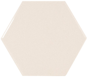 SCALE HEXAGONE - CREAM - Faience 12,4 x10,7 cm hexagonal beige crème