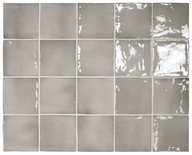 MANACOR  MERCURY GREY - Faience 10x10 cm aspect zellige brillant gris