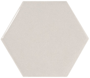 SCALE HEXAGONE - LIGHT GREY - Faience 12,4 x10,7 cm hexagonal Gris perle