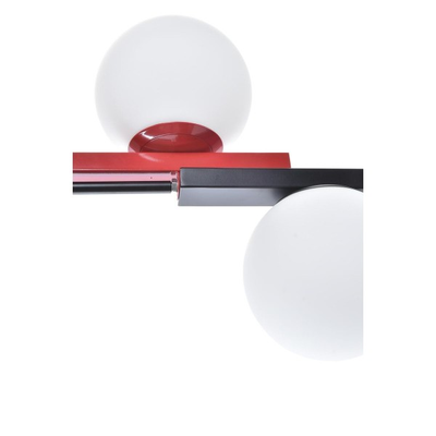 Suspension DKD Home Decor Rouge Noir Blanc 40W 220 V (44 x 44 x 120 cm)