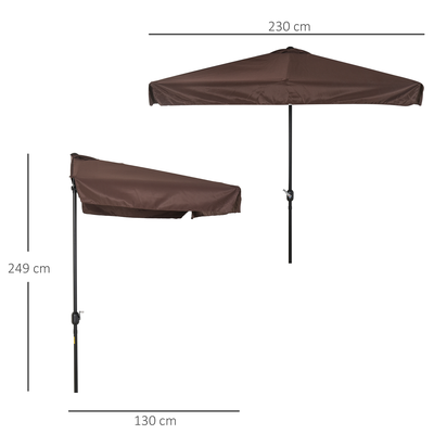 Parasol de balcon - demi parasol - 5 entretoises métal polyester haute densité