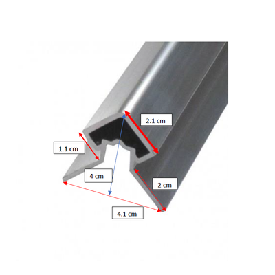 Profil d'angle alu extérieur pour bardage - Coloris - Aluminium brut, Epaisseur - 4cm, Largeur - 4.3 cm, Longueur - 270 cm
