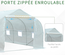 Serre tunnel de jardin grande taille porte + 6 fenêtres acier galvanisé PE haute densité blanc