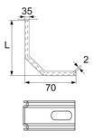 Equerre de fixation 70x70x35x2mm renforcée - TORBEL - J505170