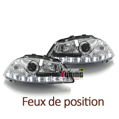 PHARES LED DIURNES CHROME FEUX DE JOUR SEAT IBIZA 6L (03395)