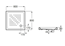 Receveur de douche ITALIA 80X80x8cm céramique blanc - ROCA - A3740HJ000