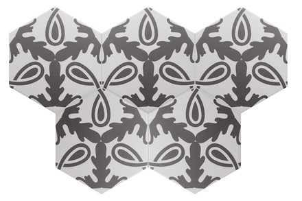 COIMBRA ETERNA 30660 - Carrelage 17,5x20 cm hexagonal décoré aspect carreaux de ciment