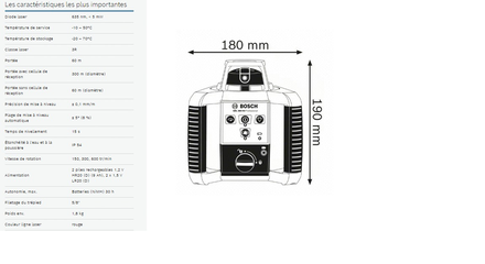 Niveau laser rotatif GRL 300 HV - BOSCH - 061599403X