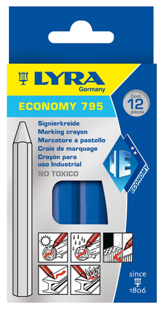 12 craies de marquage 11x110mm bleues - LYRA - L4850051