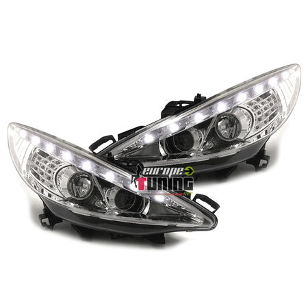 PHARES FEUX AVANTS DEVIL EYES PEUGEOT 207 AVEC CLIGNOTANTS LED (00883)