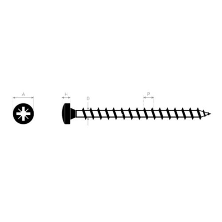 Vis à bois agglomérés à tête cylindrique Torx zingué 3,5X0 boîte de 500 - ULTIMA - AFB2113516