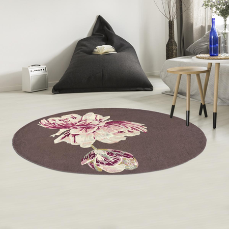 Tapis rond TRANKI R tufté main en laine