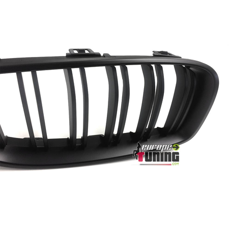 GRILLES CALANDRES NOIRES MATES SPORT DOUBLE AILETTES BMW SERIE 4 F32 F33 F36 F82 F83 (04703)