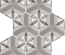 HEXATILE - NATURE B&W - Carrelage 17,5X20 cm hexagonal motif fleur noir blanc
