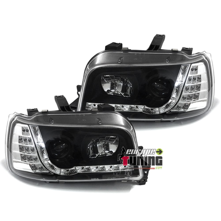 PHARES FEUX AVANTS NOIRS LED DEVIL EYES RENAULT CLIO 1 1990-1996 (x13557)