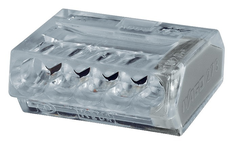 Boîte de 50 bornes de connexion automatiques transparentes 5 fils (1 - 25mm²) - WAGO - 273-245