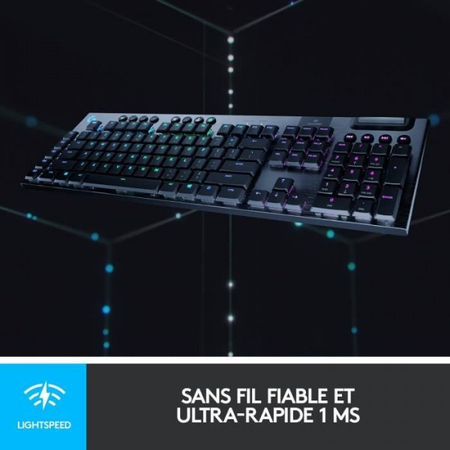 Clavier Gaming mécanique - LOGITECH G - G915 LIGHTSPEED RVB - Sans fil - GL Tactile - Noir