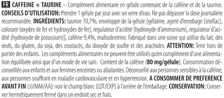 Caféine + Taurine (60 Caps)