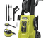 RYOBI - Nettoyeur Haute Pression 2000 W - 150 Bars - 450 L/h - Flexible Renforcé Acier 8 m - Enrouleur - Lance Vario - Lance Turbo - Brosse Rotative - Nettoyeur de Surfaces - RY150PWA