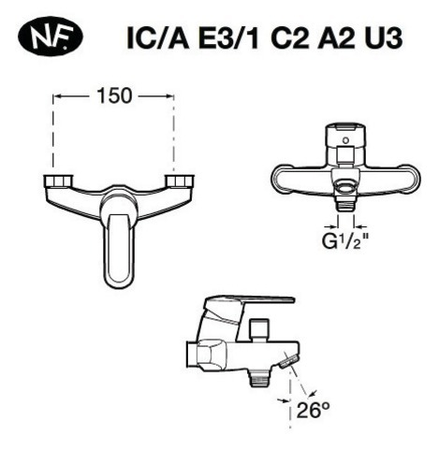 Mitigeur de bain/douche VICTORIA-N chromée - ROCA - A5A0325C0F