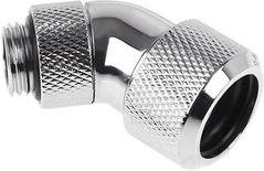 Raccord à 45° à compression pour Tube Ø16mm - G1/4 Alphacool Eiszapfen (Argent)