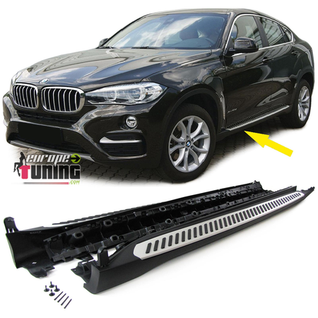 MARCHES PIEDS EN ALUMINIUM POUR BMW X6 TYPE F16 A PARTIR DE 2014 (04820)