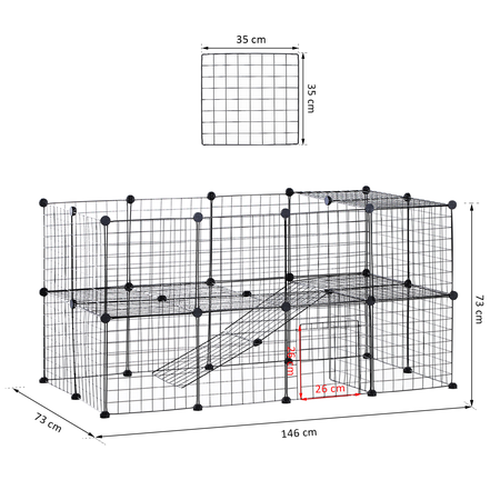 Cage parc enclos modulable pour animaux domestiques