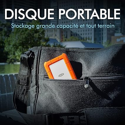 Disque Dur Externe pour PC et Mac, Résistant aux Chocs, Chutes et à la Pression, avec USB-C sans câble USB-A