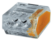 Boîte de 100 bornes de connexion automatiques transparentes 3 fils (1 - 25mm²) - WAGO - 273-243