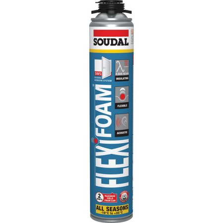 Mousse PU Flexifoam Gun bleu Gun vis aérosol 750ml RT2012 - SOUDAL - 117472