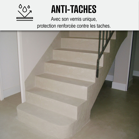 Béton Ciré Escalier - Kit Complet-2 m² (en 2 couches) Flanelle Gris Fonce-ARCANE INDUSTRIES