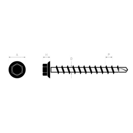 Vis auto-perceuse tête hexagonale avec embase zingué DIN 7504-K 5,5X38 boîte de 250 - ULTIMA - 15555380