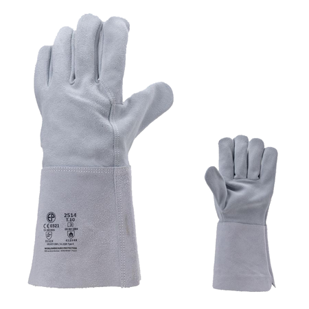 Gants de protection soudeur croûte vachette manchette 15cm gris T10 - MO2514