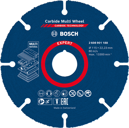 Disque à tronçonner Carbide Multi Wheel 115mm - BOSCH EXPERT - 2608901188