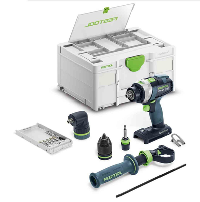 Perceuse-visseuse à percussion 18 V QUADRIVE TPC 18/4 I-Basic-Set (sans batterie ni chargeur) + coffret Systainer SYS3 DF M 187 - FESTOOL - 577625