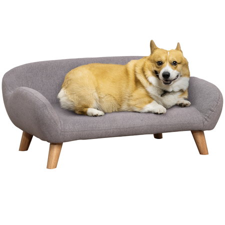 Lit canapé chien chat design scandinave déhoussable tissu gris