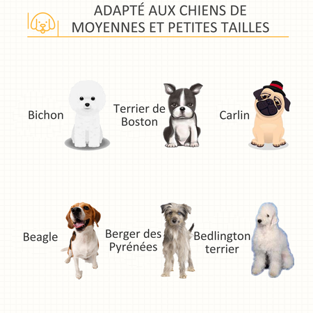 Cage pour chien animaux 2 portes verrouillables métal panneau chêne clair