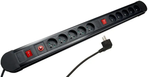 Multiprise 10 prises Maclean MCE10 + Interrupteurs 1,50m (Noir)