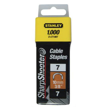 Agrafes cavaliers 10mm type 7 boîte de 1000 - STANLEY - 1-CT106T