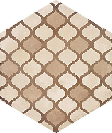 TERRA MIX PATCHWORK HEXAGONAL Chaud - 25x21,6 cm  Carrelage aspect de ciment vieilli Beige