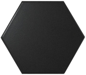 SCALE HEXAGONE - BLACK MATT - Faience 12,4 x10,7 cm hexagonal Noir mate