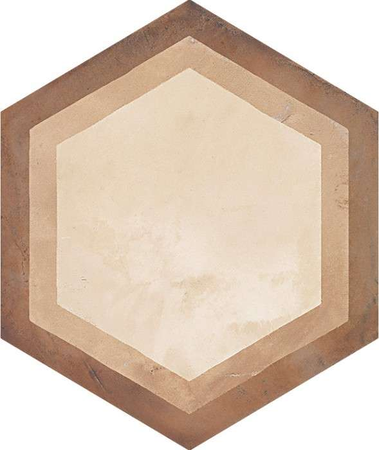 TERRA MIX PATCHWORK HEXAGONAL Chaud - 25x21,6 cm  Carrelage aspect de ciment vieilli Beige