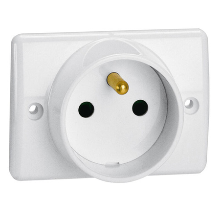 Prise à encastrer 2P+T pour plinthe 16A 250V blanc - LEGRAND - 050860