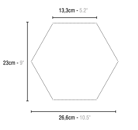 ORIGAMI BIANCO - 26,6x23 CM - Faïence hexagonale uni blanc mate