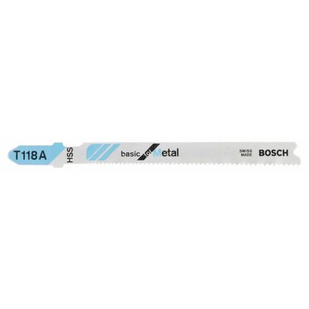 5 lames de scie sauteuse 92mm pour le métal T118A - BOSCH - 2608631013