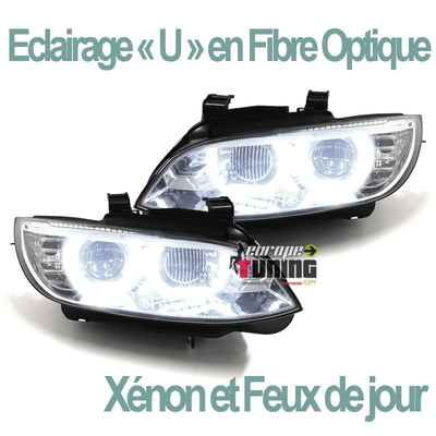 PHARES FEUX CELIS LEDS EN U BMW SERIE 3 E92 & E93 PHASES 1 AU XENON COUPE CABRIOLET (04760)