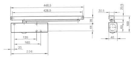 Ferme-porte série TS 3000 fixe finition argent sans bras - GEZE - 102 247