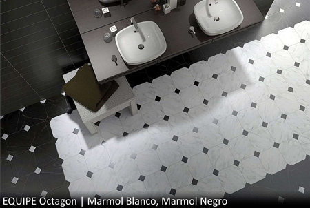 OCTAGON MARMOL - BLANCO - Carrelage 20x20 cmoctogonal aspect Marbre Blanc mate