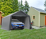 Tente garage carport acier galvanisé PE haute densité blanc gris
